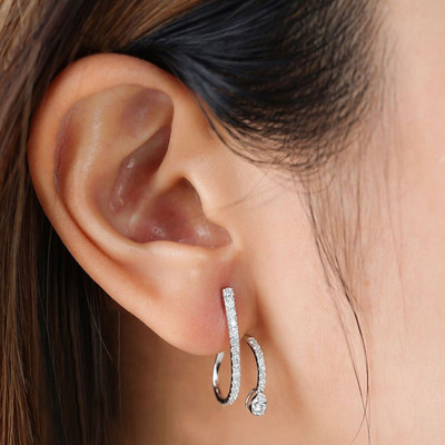 Cercei tip gheare de culoare argintiu Huitan cu cristal AAA CZ Piatră Design modern Accesorii versatile de modă Bijuterii pentru femei 2022