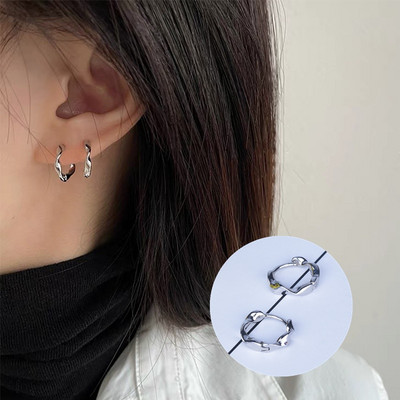 Egyszerű dizájn, ezüst színű, üreges, szívből csepegtetett fülbevaló nőknek Új márka divatos fülmandzsetta piercing lógó fülbevaló ajándék