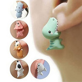 2 buc. cercei tip animal din desene animate pentru femei drăguț dinozaur câine balenă mușcătură de argilă bijuterii urechi cadouri amuzante accesorii de modă