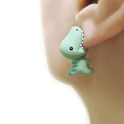 2 buc. cercei tip animal din desene animate pentru femei drăguț dinozaur câine balenă mușcătură de argilă bijuterii urechi cadouri amuzante accesorii de modă
