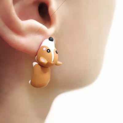 2 buc. cercei tip animal din desene animate pentru femei drăguț dinozaur câine balenă mușcătură de argilă bijuterii urechi cadouri amuzante accesorii de modă