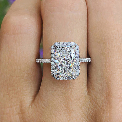 Huitan madingi moteriški žiedai su briliantiniu kubiniu cirkonio oksidu Prabangūs sužadėtuvių žiedai Madingi vestuvių vakarėliai Papuošalų pristatymas