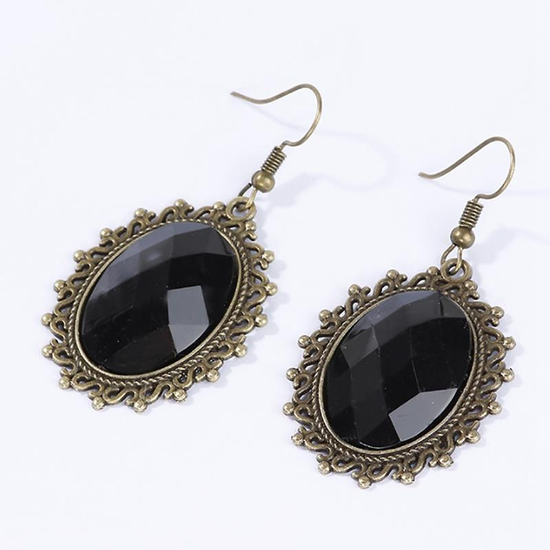 Gótikus stílusú ékszer szett Vintage csipke nyaklánc nyaklánc gyűrű kézi karkötő csepp fülbevaló készlet ékszer kiegészítők buli ruha