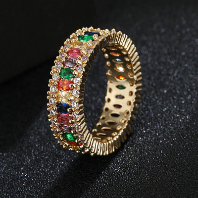 Модни луксозни годежни пръстени с кубичен цирконий за жени Маркиза Кристал сватбен пръстен Парти бижута Подарък