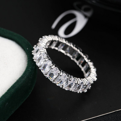 Модни луксозни годежни пръстени с кубичен цирконий за жени Маркиза Кристал сватбен пръстен Парти бижута Подарък