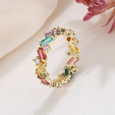 Модни луксозни годежни пръстени с кубичен цирконий за жени Маркиза Кристал сватбен пръстен Парти бижута Подарък