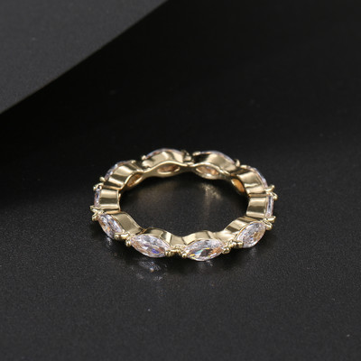 Модни луксозни годежни пръстени с кубичен цирконий за жени Маркиза Кристал сватбен пръстен Парти бижута Подарък