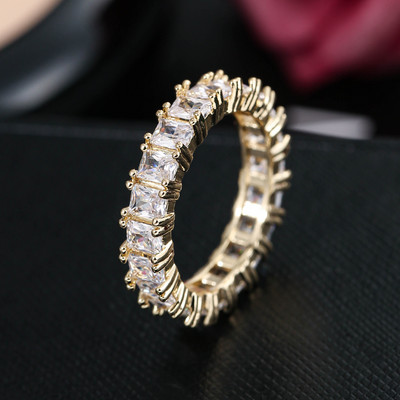 Модни луксозни годежни пръстени с кубичен цирконий за жени Маркиза Кристал сватбен пръстен Парти бижута Подарък
