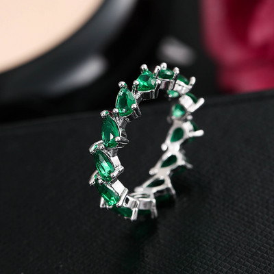 Модни луксозни годежни пръстени с кубичен цирконий за жени Маркиза Кристал сватбен пръстен Парти бижута Подарък