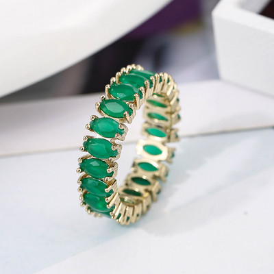 Модни луксозни годежни пръстени с кубичен цирконий за жени Маркиза Кристал сватбен пръстен Парти бижута Подарък