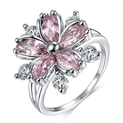 Модни луксозни годежни пръстени с кубичен цирконий за жени Маркиза Кристал сватбен пръстен Парти бижута Подарък