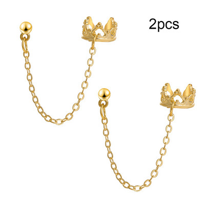 LATS Сребърни цветни обеци с щипки с листа за жени, мъже Creative Simple C Ear Cuff Непробиващи уши Комплект щипки за уши Trend Jewelry Gift