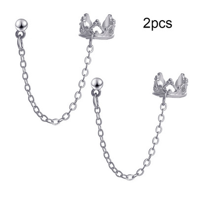 LATS Сребърни цветни обеци с щипки с листа за жени, мъже Creative Simple C Ear Cuff Непробиващи уши Комплект щипки за уши Trend Jewelry Gift