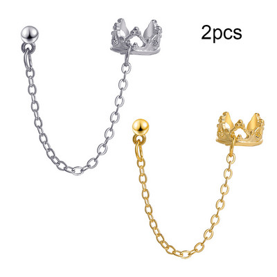 LATS Сребърни цветни обеци с щипки с листа за жени, мъже Creative Simple C Ear Cuff Непробиващи уши Комплект щипки за уши Trend Jewelry Gift