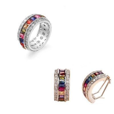 2020 3 ks Módne zirkónové zvieratá v tvare listu Šperky Sady pre ženy Vynikajúce náušnice Prsteňe Boho Svadobné doplnky Mujer