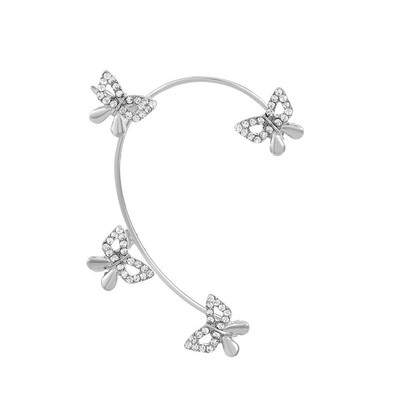 Aukso sidabro spalvos metaliniai drugelių ausų segtukai be auskarų moterims putojantis cirkonis ausų rankogalių segtukas Auskarai vestuviniai papuošalai