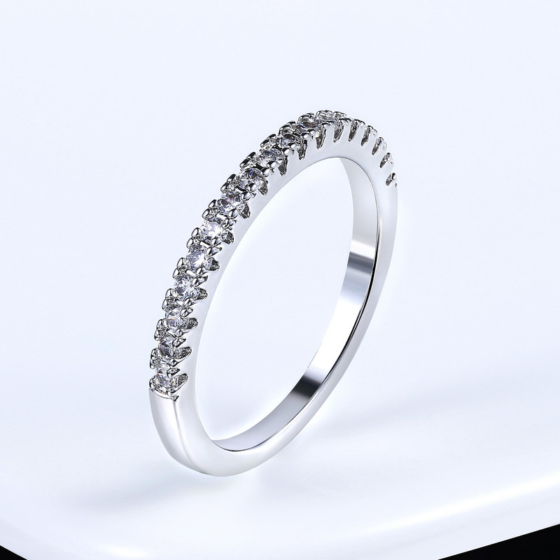 ZHOUYANG Love Inele drăguțe de logodnă de nuntă pentru femei Micro Pave CZ Crystal Sliver Color Dainty Inel Bijuterii de modă Toate dimensiunile