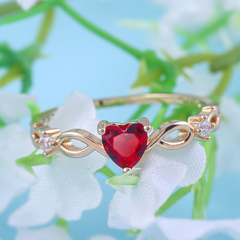 Huitan Simple Heart Ring For Women Γυναικεία χαριτωμένα δάχτυλα δαχτυλίδια Ρομαντικό δώρο γενεθλίων για τη φίλη Μόδα κοσμήματα ζιργκόν