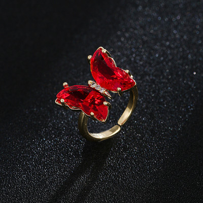 GMGYQ Материал пеперуда Стъкло Романтични бижута Гривна Колие Комплект обеци за жени Аксесоари за рокля за сватбена вечеря