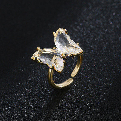 GMGYQ Материал пеперуда Стъкло Романтични бижута Гривна Колие Комплект обеци за жени Аксесоари за рокля за сватбена вечеря