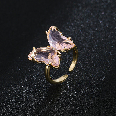 GMGYQ Материал пеперуда Стъкло Романтични бижута Гривна Колие Комплект обеци за жени Аксесоари за рокля за сватбена вечеря