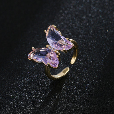 GMGYQ Материал пеперуда Стъкло Романтични бижута Гривна Колие Комплект обеци за жени Аксесоари за рокля за сватбена вечеря