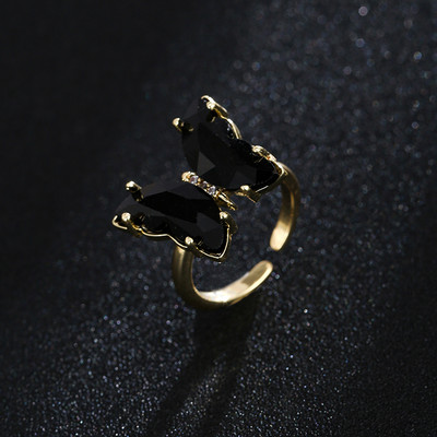 GMGYQ Материал пеперуда Стъкло Романтични бижута Гривна Колие Комплект обеци за жени Аксесоари за рокля за сватбена вечеря