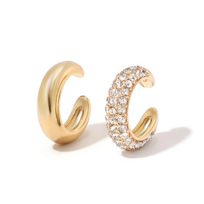 2022 új divatos gyöngy fülmandzsetta Bohemia egymásra rakható C alakú CZ strasszos kis füldugók csíptetős fülbevalók nőknek esküvői ékszerek