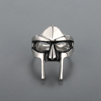 Δαχτυλίδι Goth Hip Hop MF DOOM Mask For Men Gladiator Punk Στυλ Αιγυπτιακού Φαραώ Ανδρικό δαχτυλίδι Κλασικά ρετρό κοσμήματα για πάρτι