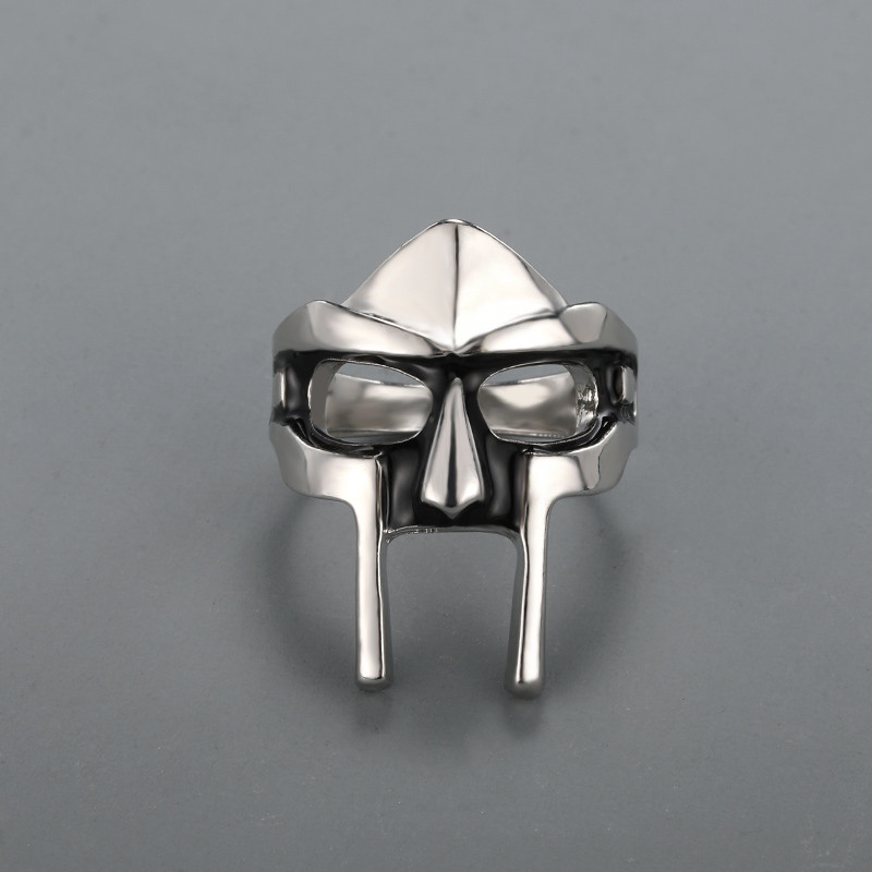 Goth Hip Hop MF DOOM maszk gyűrűk férfiaknak Gladiátor punk stílusú egyiptomi fáraó férfi gyűrű klasszikus retro ékszer party kiegészítők