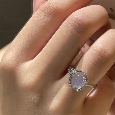 Inele neregulate de piatră Y2K estetic animal roșu inel de piatră pentru femei Egirl Vintage muguri de flori Inele deschise Accesorii de bijuterii