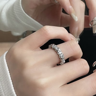 Inele neregulate de piatră Y2K estetic animal roșu inel de piatră pentru femei Egirl Vintage muguri de flori Inele deschise Accesorii de bijuterii