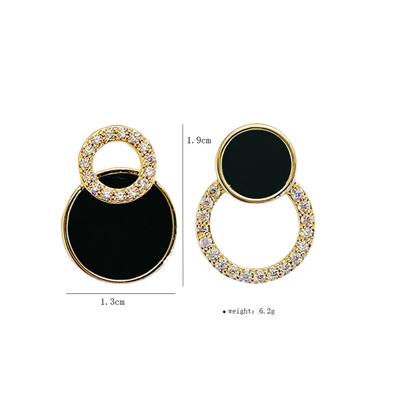 Cercei de damă asimetrici, rotunzi, gol, rotunzi, cercei cu știfturi, accesorii cu strasuri pentru femei pendientes mujer