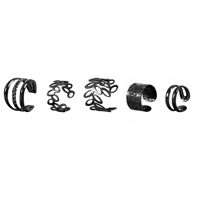 Vintage arany színű levelek fülmandzsetta fekete, nem átszúró fülkapcsok hamis porcos fülbevalók csíptetős fülbevalók nőknek férfi ékszerek