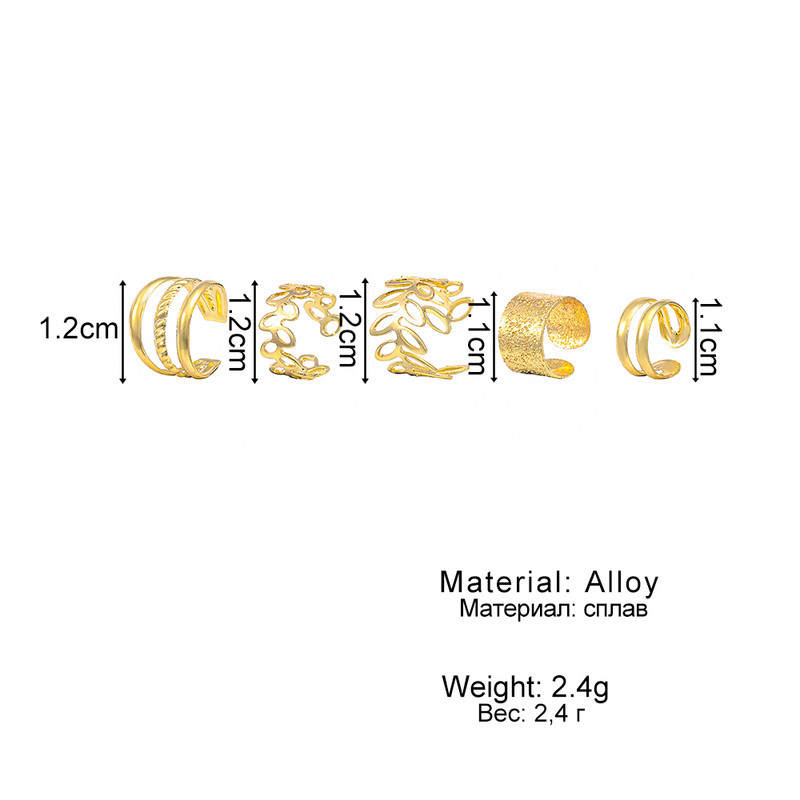 Vintage arany színű levelek fülmandzsetta fekete, nem átszúró fülkapcsok hamis porcos fülbevalók csíptetős fülbevalók nőknek férfi ékszerek