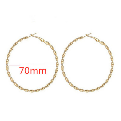 40 mm 60 mm 70 mm 80 mm преувеличават големи гладки кръгли обеци с обръч Brincos Прости парти кръгли обеци за жени Бижута