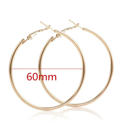 40 mm 60 mm 70 mm 80 mm преувеличават големи гладки кръгли обеци с обръч Brincos Прости парти кръгли обеци за жени Бижута
