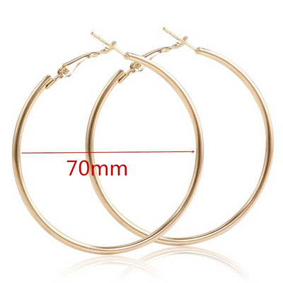 40 mm 60 mm 70 mm 80 mm преувеличават големи гладки кръгли обеци с обръч Brincos Прости парти кръгли обеци за жени Бижута