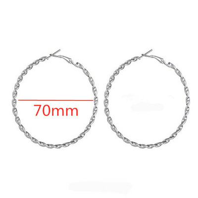 40 mm 60 mm 70 mm 80 mm преувеличават големи гладки кръгли обеци с обръч Brincos Прости парти кръгли обеци за жени Бижута