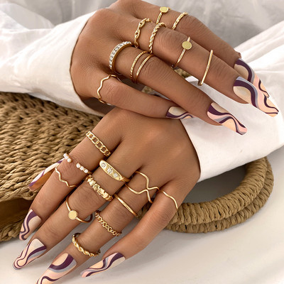 Senovinis tuščiavidurių širdies drugelių žiedų rinkinys moterims metalo sidabro spalvos geometrinis spiralės formos žiedas 22 vnt. 2022 m. madingi papuošalai