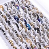 20 vnt./stal. Madingi klasikiniai tuščiaviduriai dryžiai šviečiantys vyriški moteriški nerūdijančio plieno papuošalų žiedai, skirti vakarėliui dovanoti vestuvių sužadėtuvėms