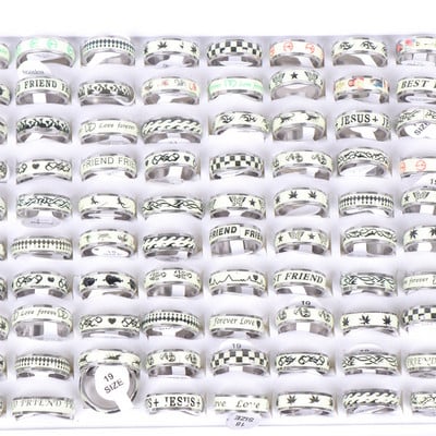 20 vnt./stal. Madingi klasikiniai tuščiaviduriai dryžiai šviečiantys vyriški moteriški nerūdijančio plieno papuošalų žiedai, skirti vakarėliui dovanoti vestuvių sužadėtuvėms