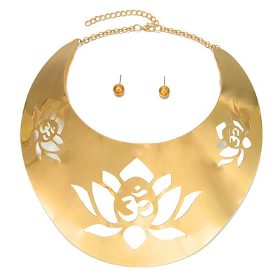 Liffly African Big Chokers Colier pentru femei Statement Metal Geometric Guler Colier Brățară Indian Party Bijuterii Seturi