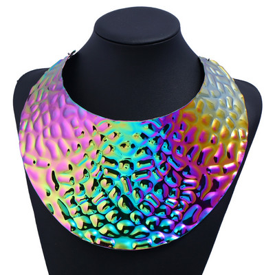 Liffly African Big Chokers Colier pentru femei Statement Metal Geometric Guler Colier Brățară Indian Party Bijuterii Seturi