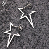 Oly2u Big Star Earrings Punk Stud Earrings Simplicity Rozsdamentes acél fülbevaló Női Ékszer 2019 Nagyker Oorbellen