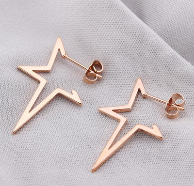 Oly2u Big Star Earrings Punk Stud Earrings Simplicity Rozsdamentes acél fülbevaló Női Ékszer 2019 Nagyker Oorbellen