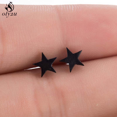 Oly2u Big Star Earrings Punk Stud Earrings Simplicity Rozsdamentes acél fülbevaló Női Ékszer 2019 Nagyker Oorbellen