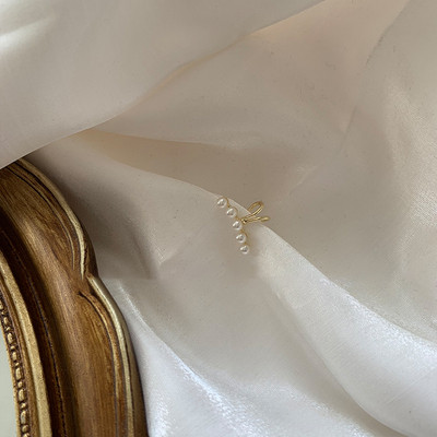 Cercei cu clemă în cruce de modă pentru femei, fete, perle drăguțe din zirconiu cubic, manșetă pentru cartilaj urechi fără piercing Set de bijuterii