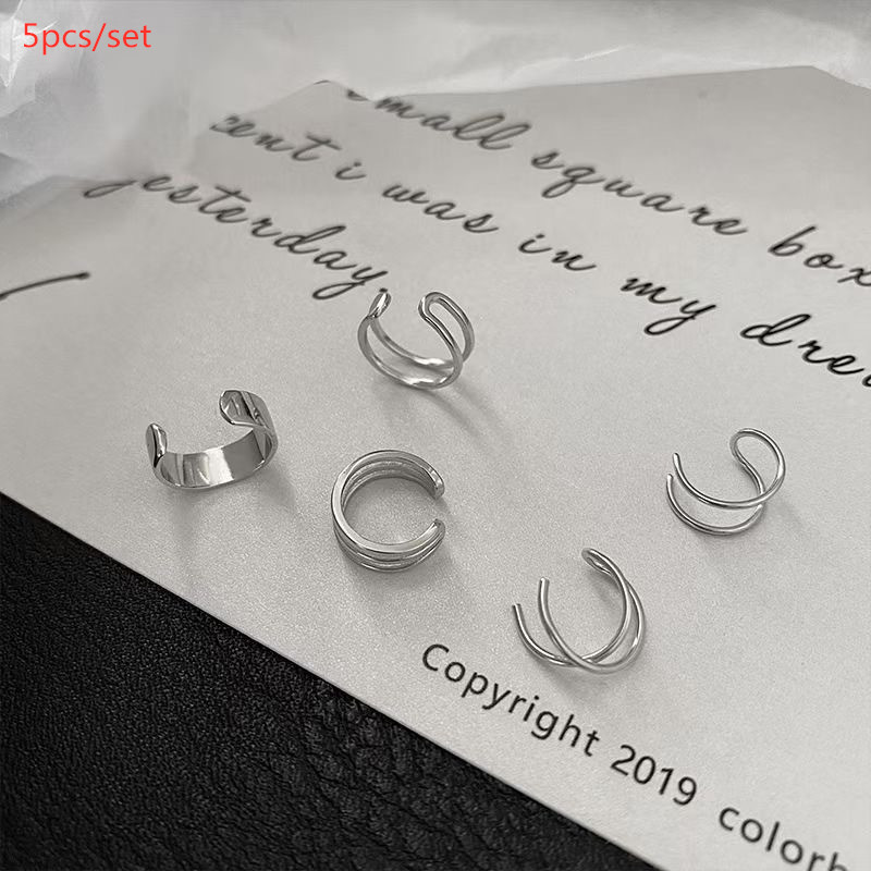 Cercei cu clemă în cruce de modă pentru femei, fete, perle drăguțe din zirconiu cubic, manșetă pentru cartilaj urechi fără piercing Set de bijuterii