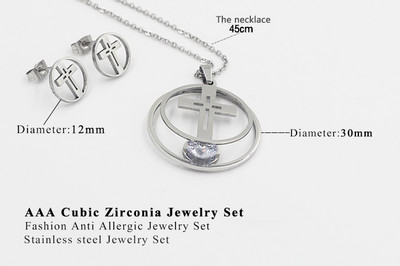 cccam spain 2023stable kerek, nagy fa mintás medál nyaklánc és fülbevaló szett rozsdamentes acél ékszerkészlet nőknek ajándék